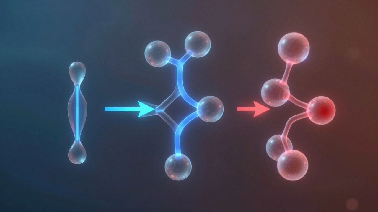 Molekulární srovnání rybího, hovězího a kuřecího kolagenu s cestami vstřebávání do pleti.