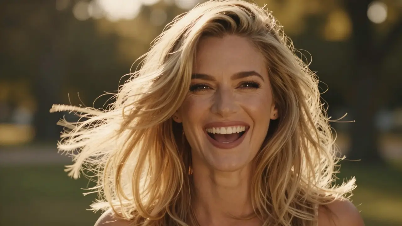 Dáma s objemným plátovaným účesem při zlatém svitu