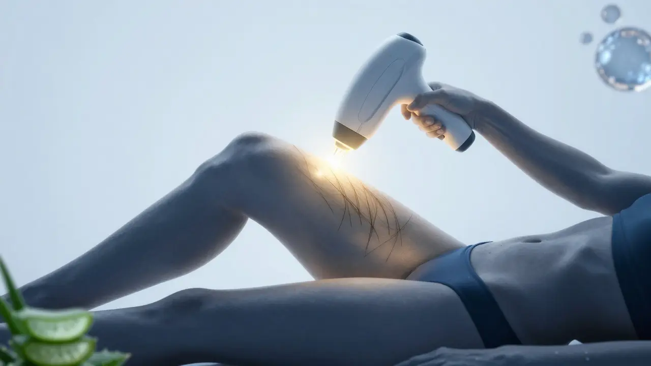 Symbolický obraz trvalého snížení chloupků po laserové depilaci.