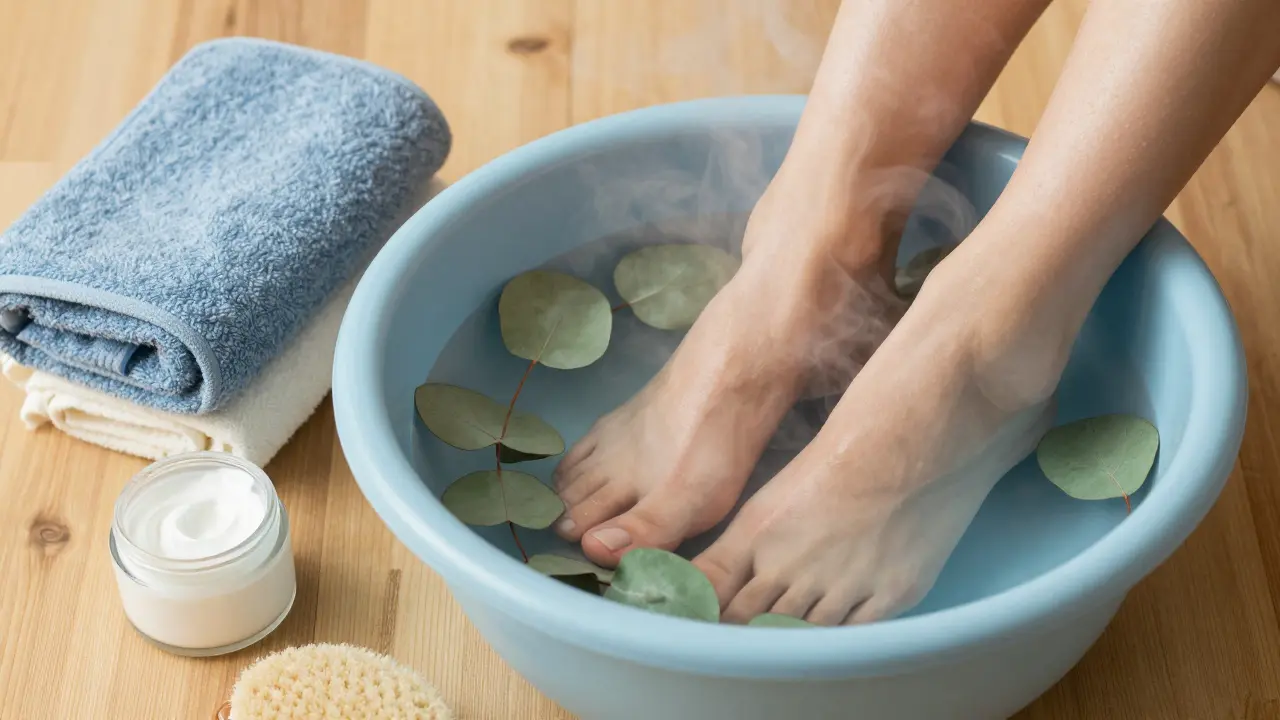 Relaxační pedikúra s parní lázní a péčí o nohy