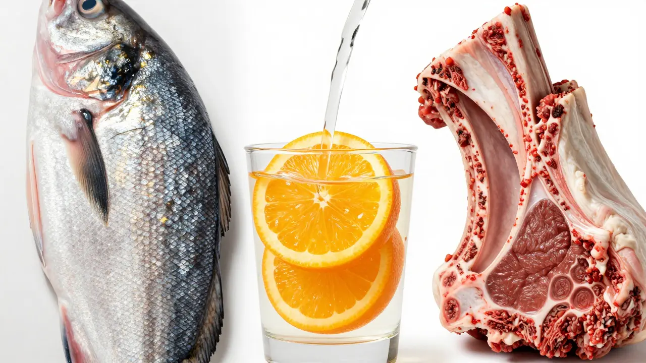 Mořské a hovězí zdroje kolagenu s vitamínem C