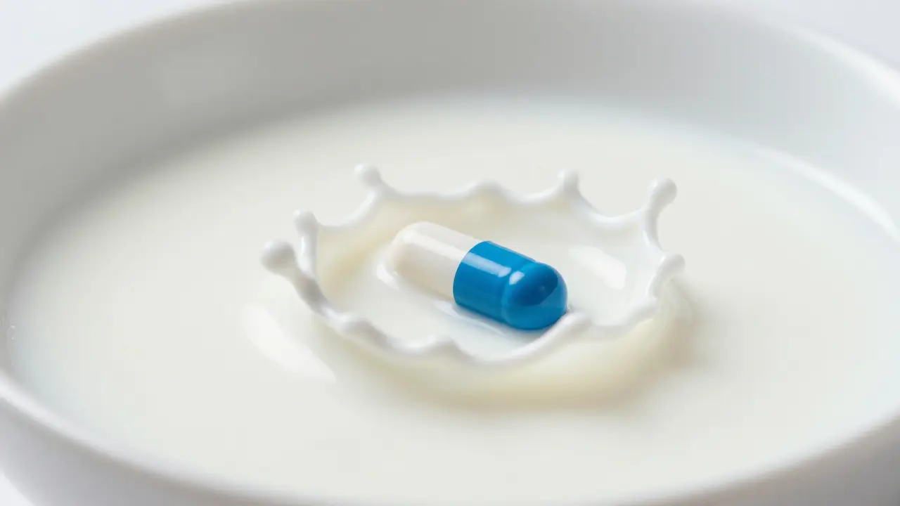 Antibiotická kapsule v mléce