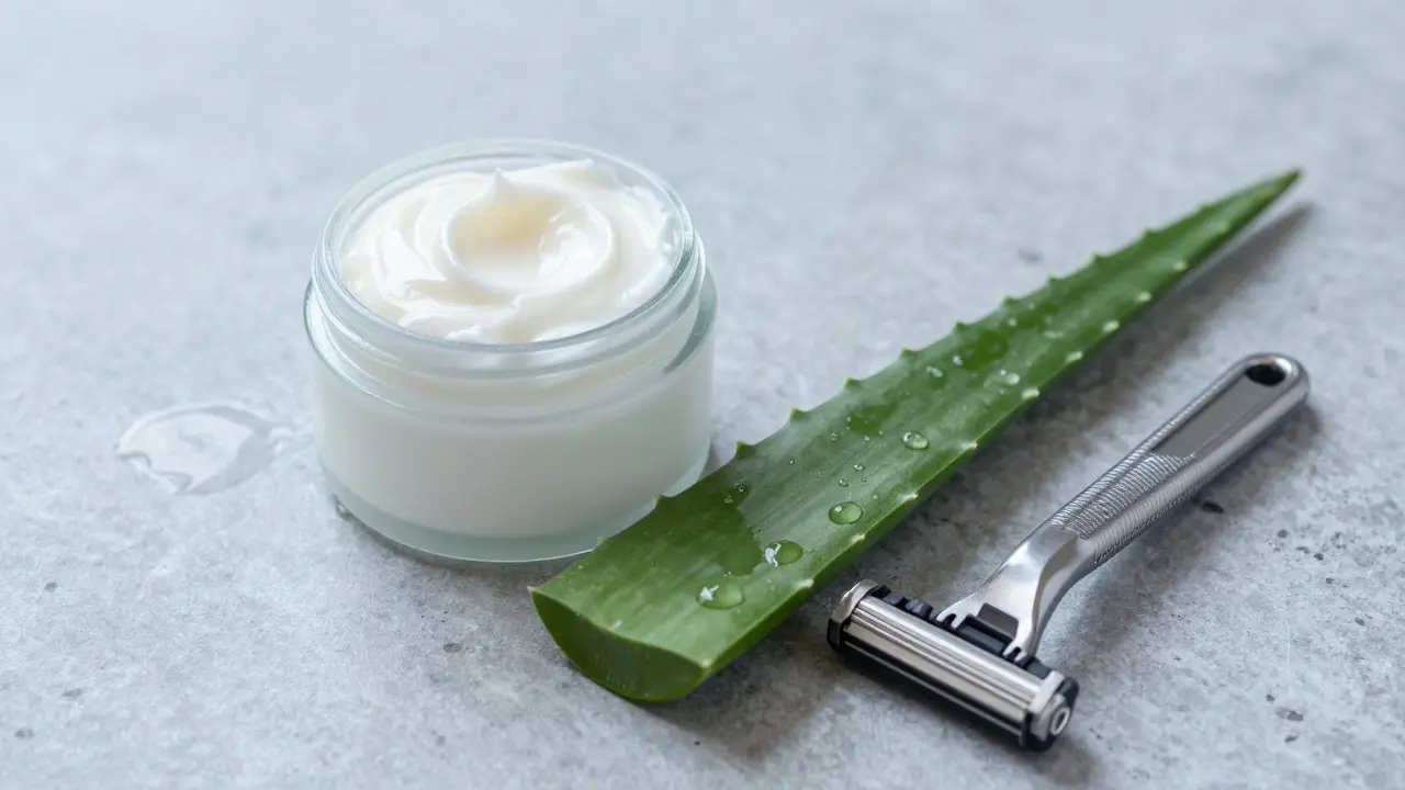 Kosmetika pro péči po holení: aloe vera a hydratační krém