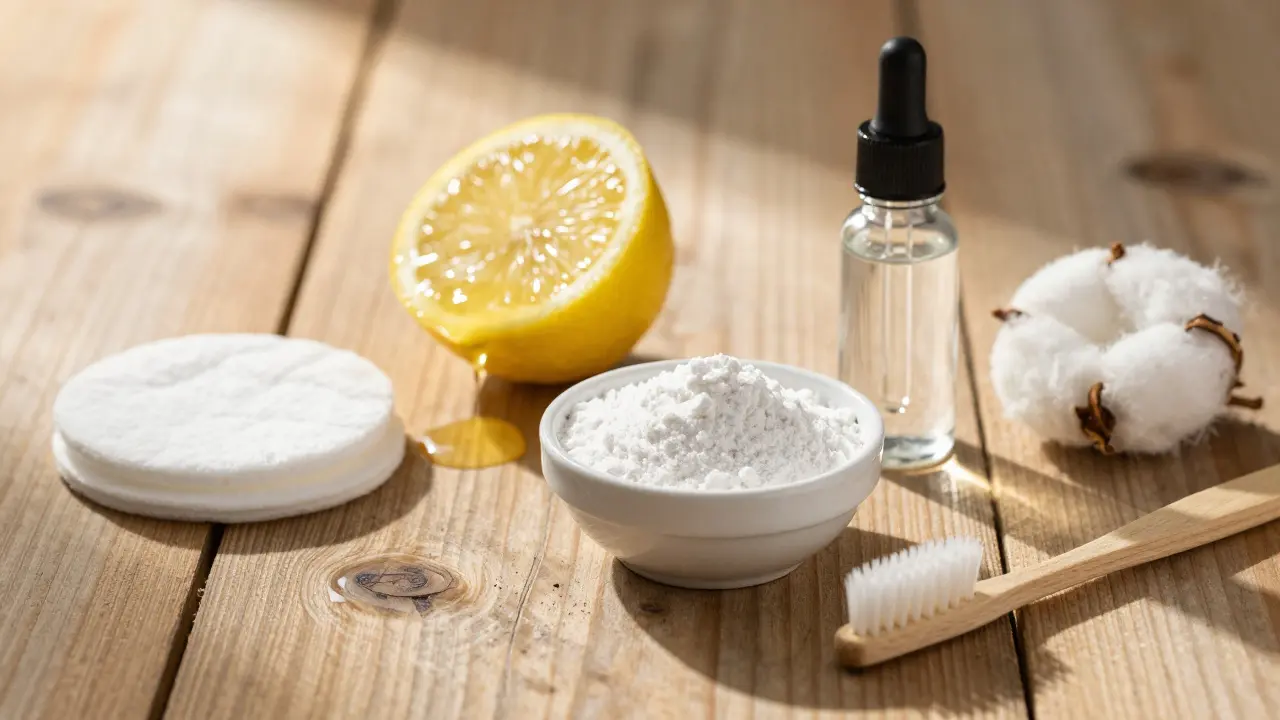 Přírodní ingredience na bělení nehtů: citron, soda a peroxid