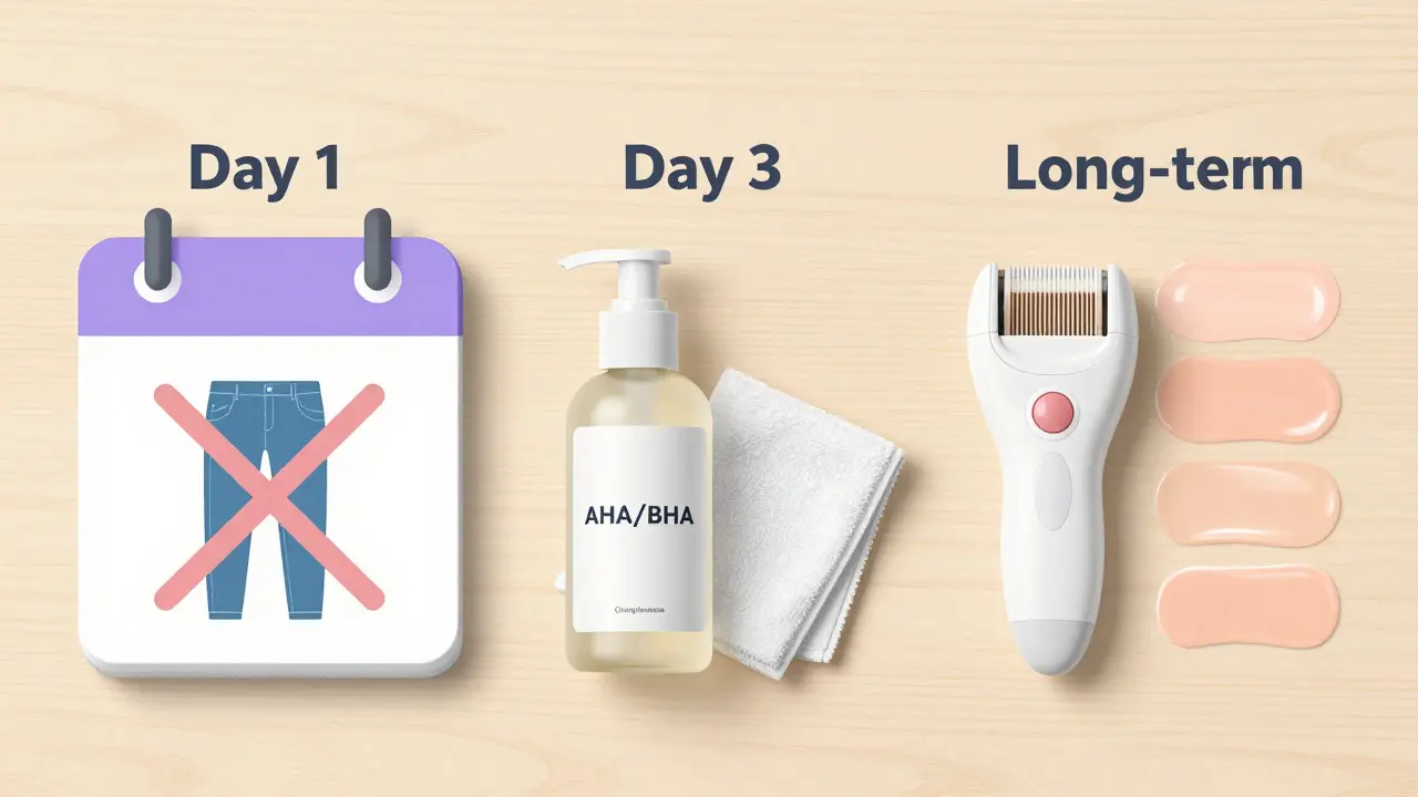 Přehled péče: co se vyhnout první den a kdy začít exfoliaci