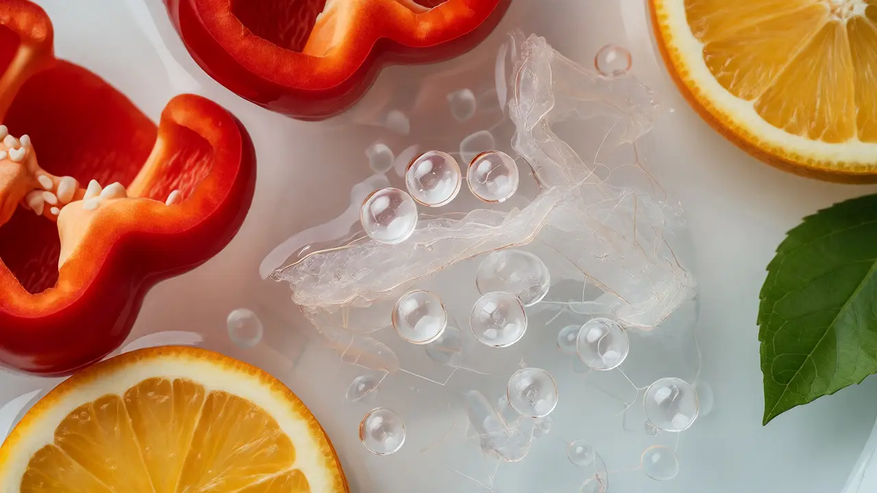 Kolagenové peptidy v vodě s vitaminem C