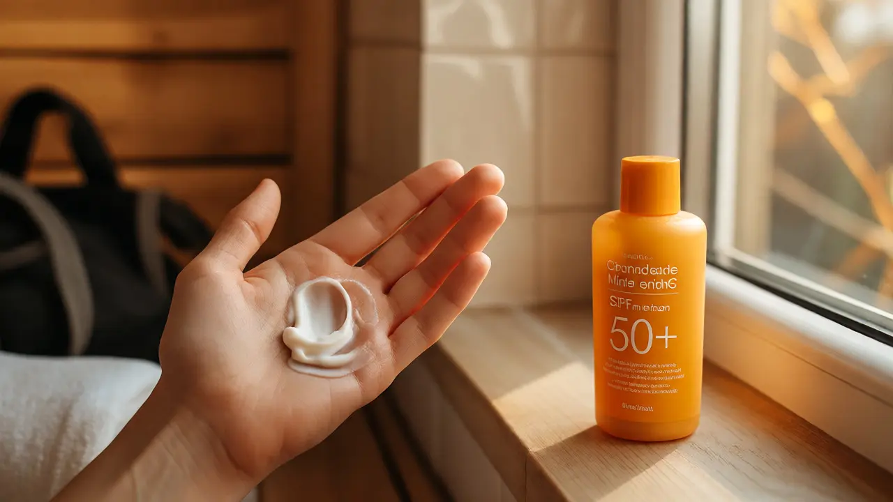 Aplikace hydratačního krému a minerálního SPF po peelingu